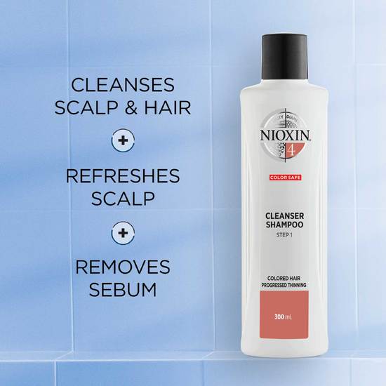 Nioxin System 4 Cleanser Schampo för märkbart tunt, färgat hår 300 ml