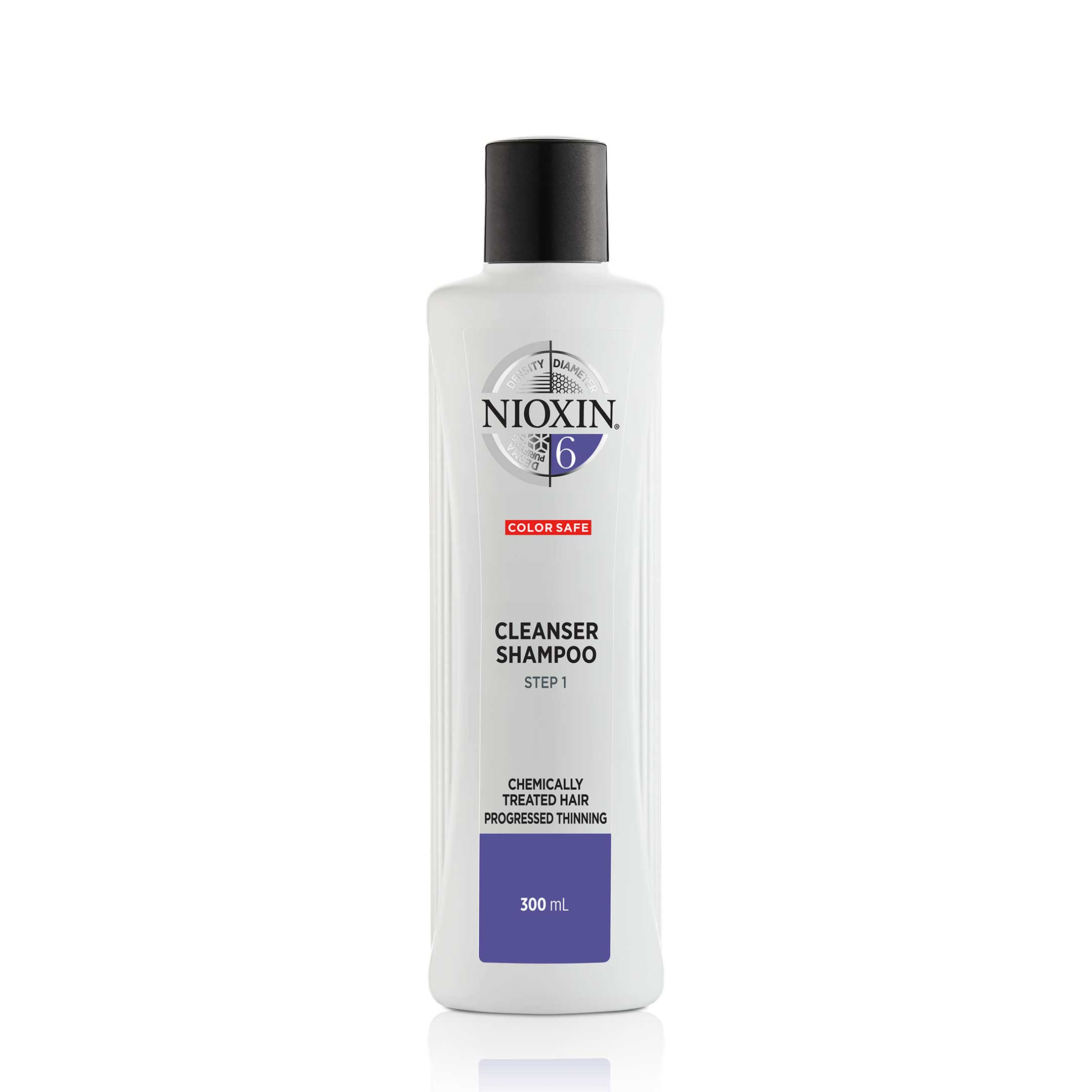Nioxin System 6 Cleanser Schampo för märkbart tunt, kemiskt behandlat hår 300 ml