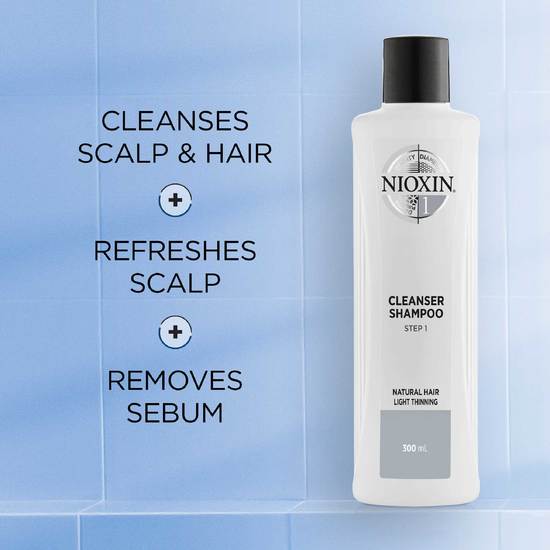 Nioxin System 1 Cleanser Schampo för obehandlat naturligt tunt hår 300 ml