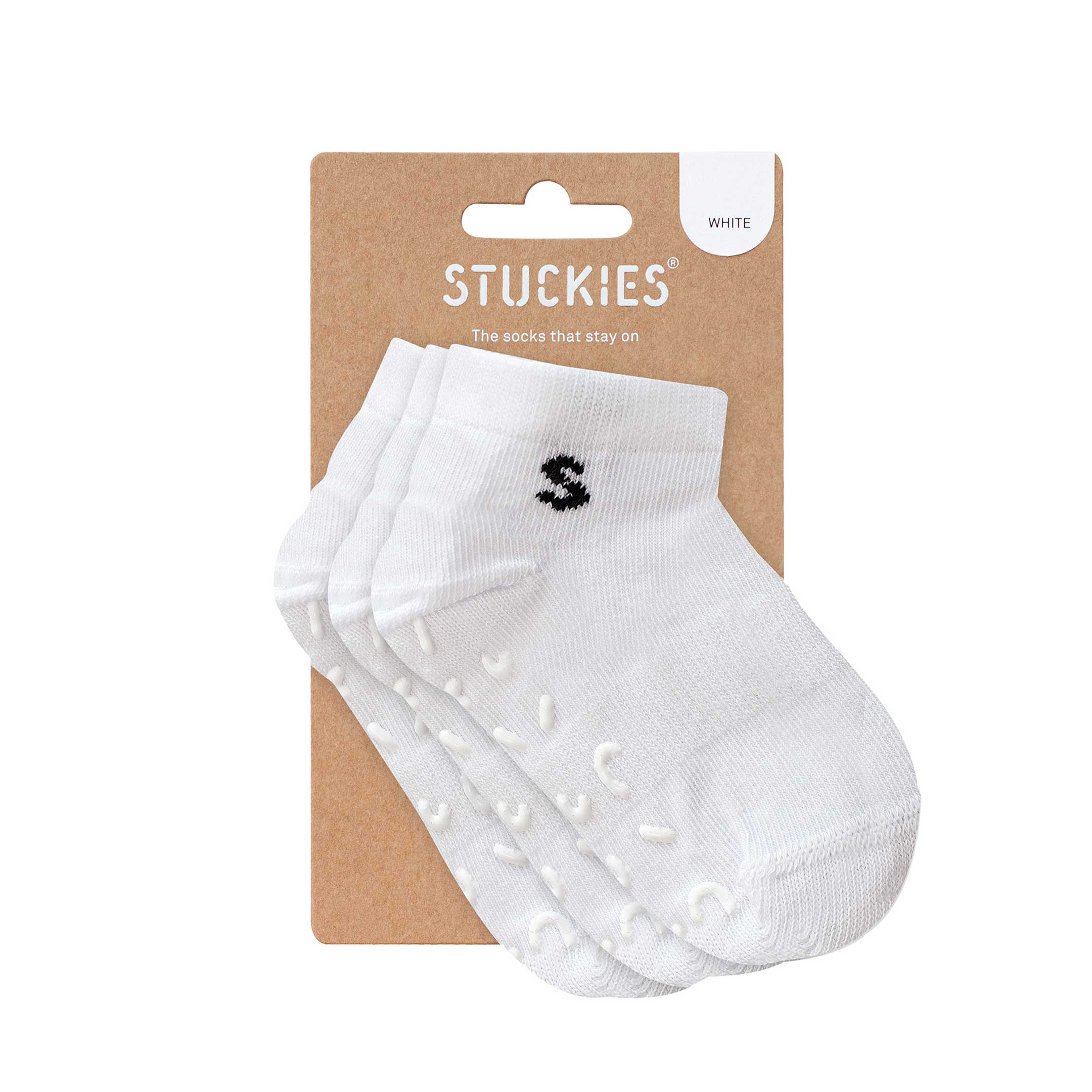 Stuckies Sneaker socks White 19/21 1-2 år