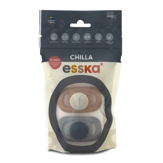 Esska Napp Chilla Silikon 4-36 månader 2-pack
