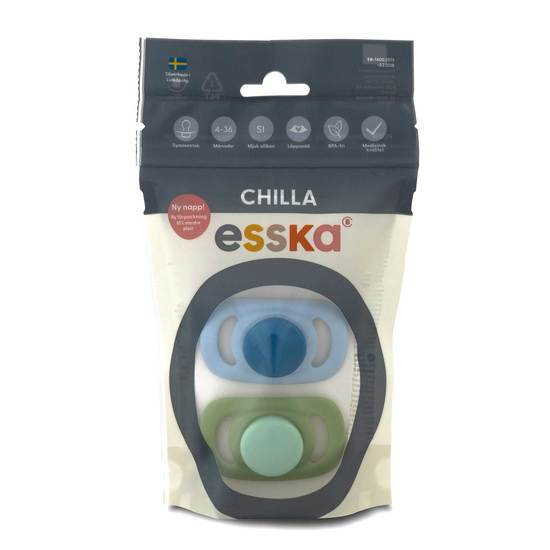 Esska Napp Chilla Silikon 4-36 månader 2-pack