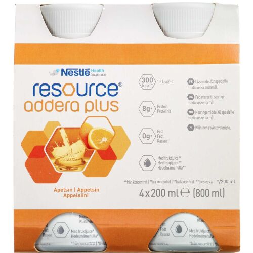 Resource Addera Plus Apelsin 4x200 ml