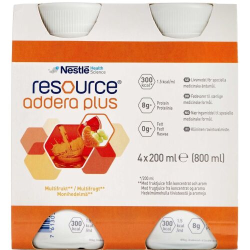 Resource Addera Plus Multifrukt 4 x 200 ml