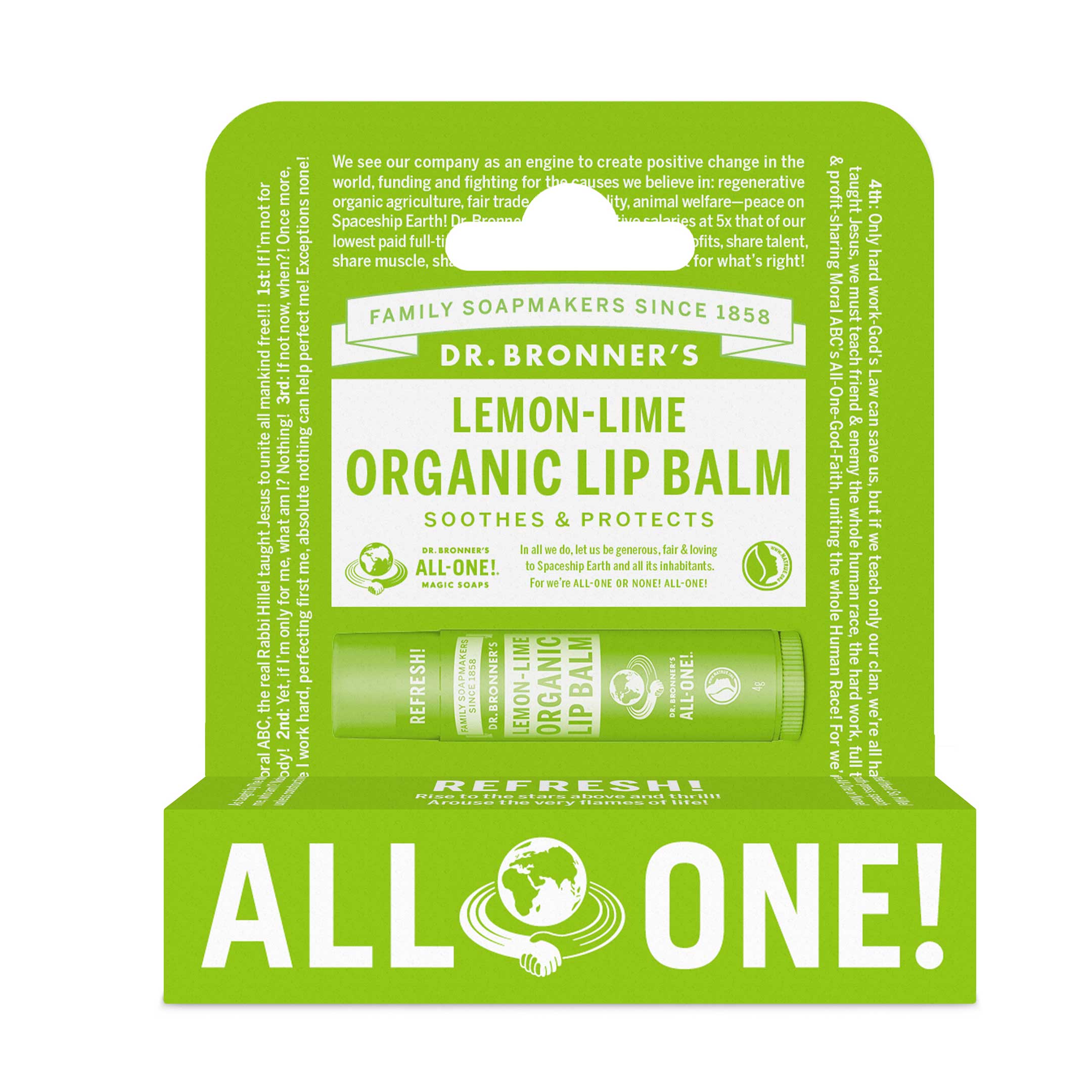 Dr. Bronner's Organic Lip Balm Lemon Lime 4 g