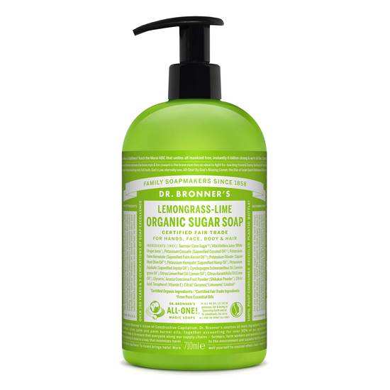 Dr. Bronner's Organic Sugar Soap Lemongrass-Lime 710 ml