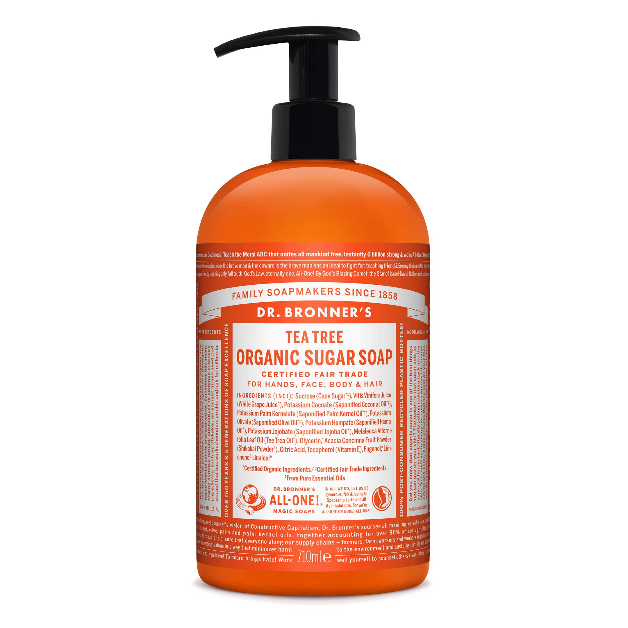 Dr. Bronner's Organic Sugar Soap Tea Tree 710 ml