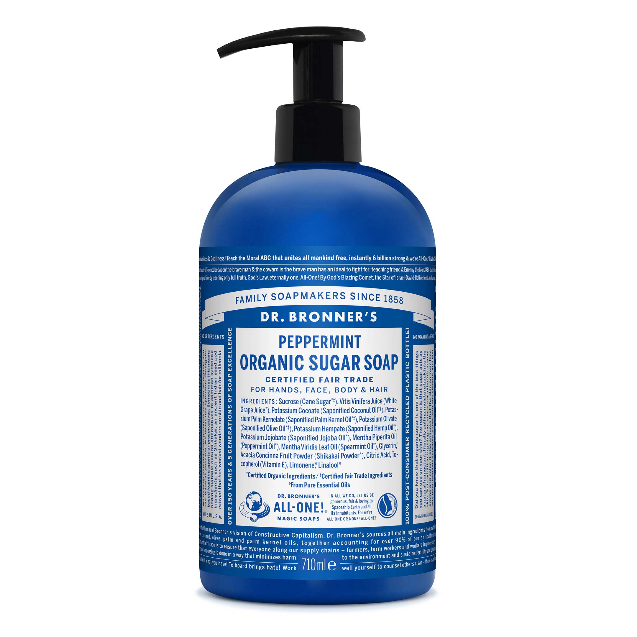 Dr. Bronner's Organic Sugar Soap Peppermint 710 ml