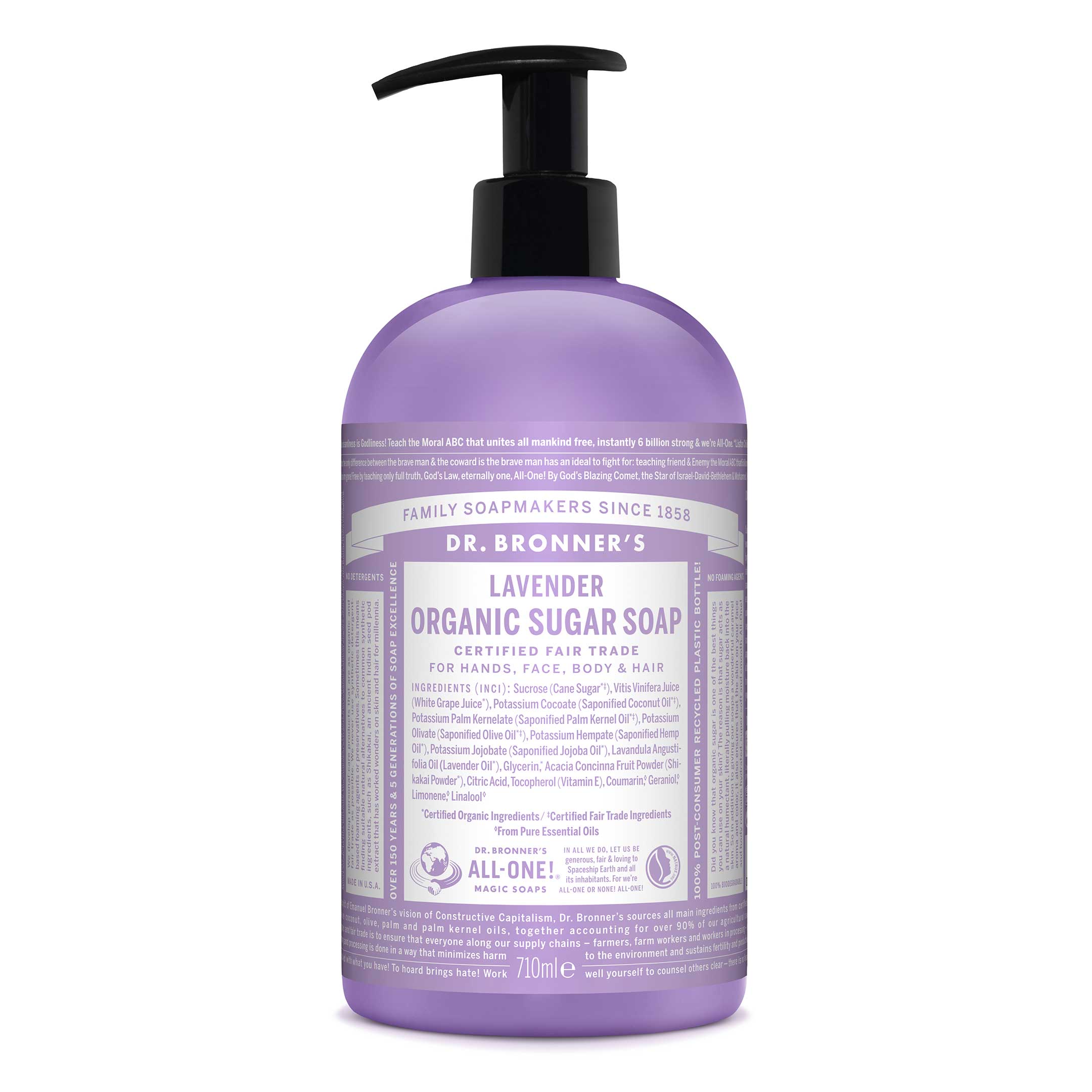 Dr. Bronner's Organic Sugar Soap Lavender 710 ml