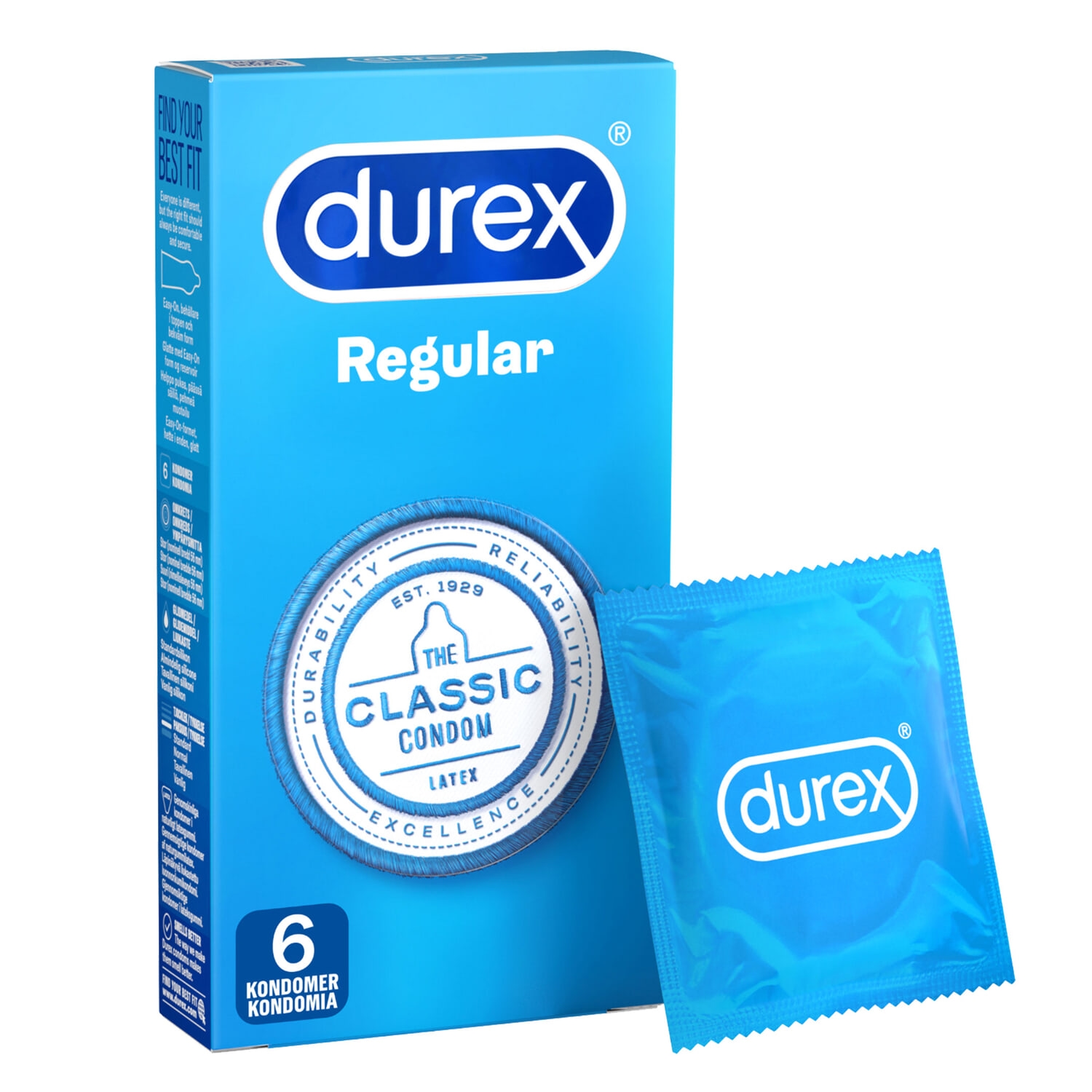 Alternativ bild 1 för Durex Regular Classic Kondomer 6 st