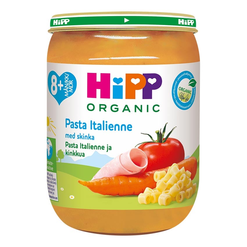 Hipp Pasta Italienne med Skinka 8m 190g