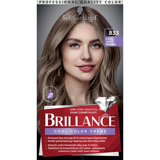 Schwarzkopf Brillance Hårfärg 833 Cool Light Brown 