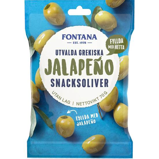 Fontana Grekiska Snacksoliver Jalapeno 70 g