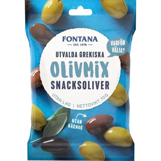 Fontana Grekiska Snacksoliver Mix 70 g