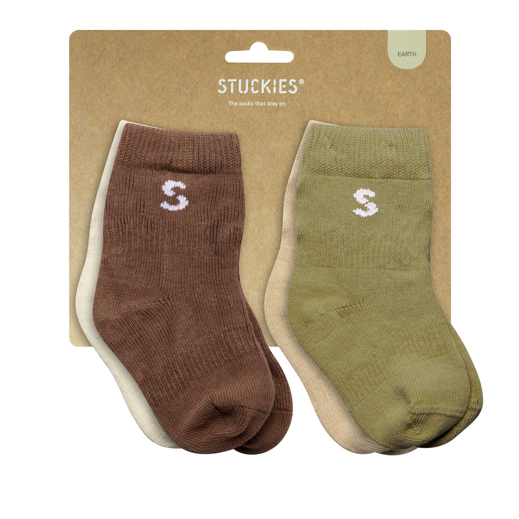 Stuckies Earth Utan anti-slip 10/15 0-6 mån 4-pack