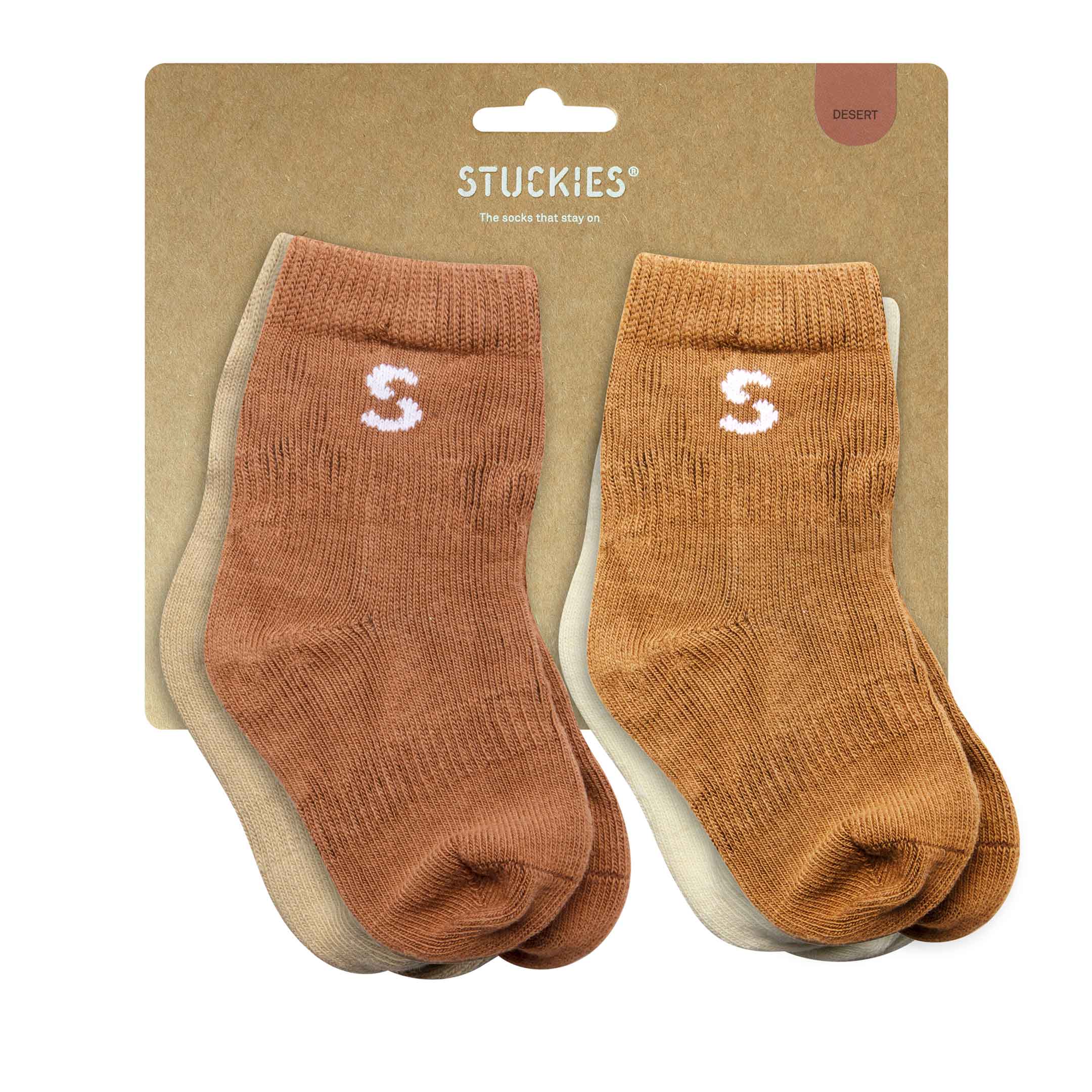 Stuckies Desert Utan anti-slip 10/15 0-6 mån 4-pack