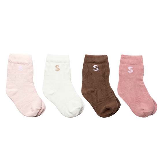 Stuckies Rosie Utan anti-slip 10/15 0-6 mån 4-pack