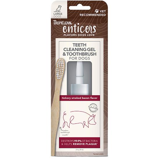 Tropiclean Enticers Gel and Brush L Dog Bacon 59 ml