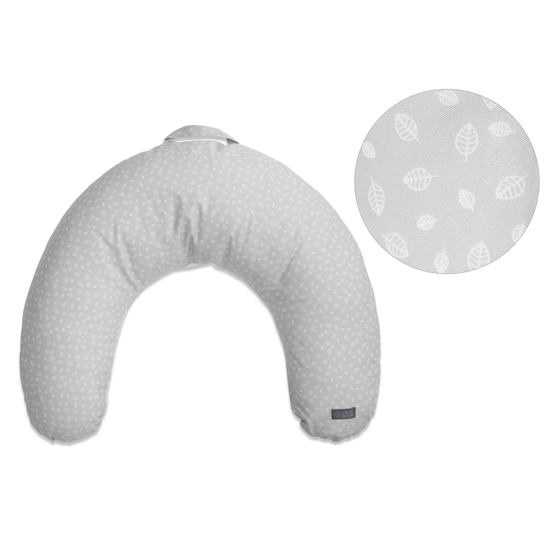 Vinter & Bloom Nordic Leaf Amningskudde Calm Grey