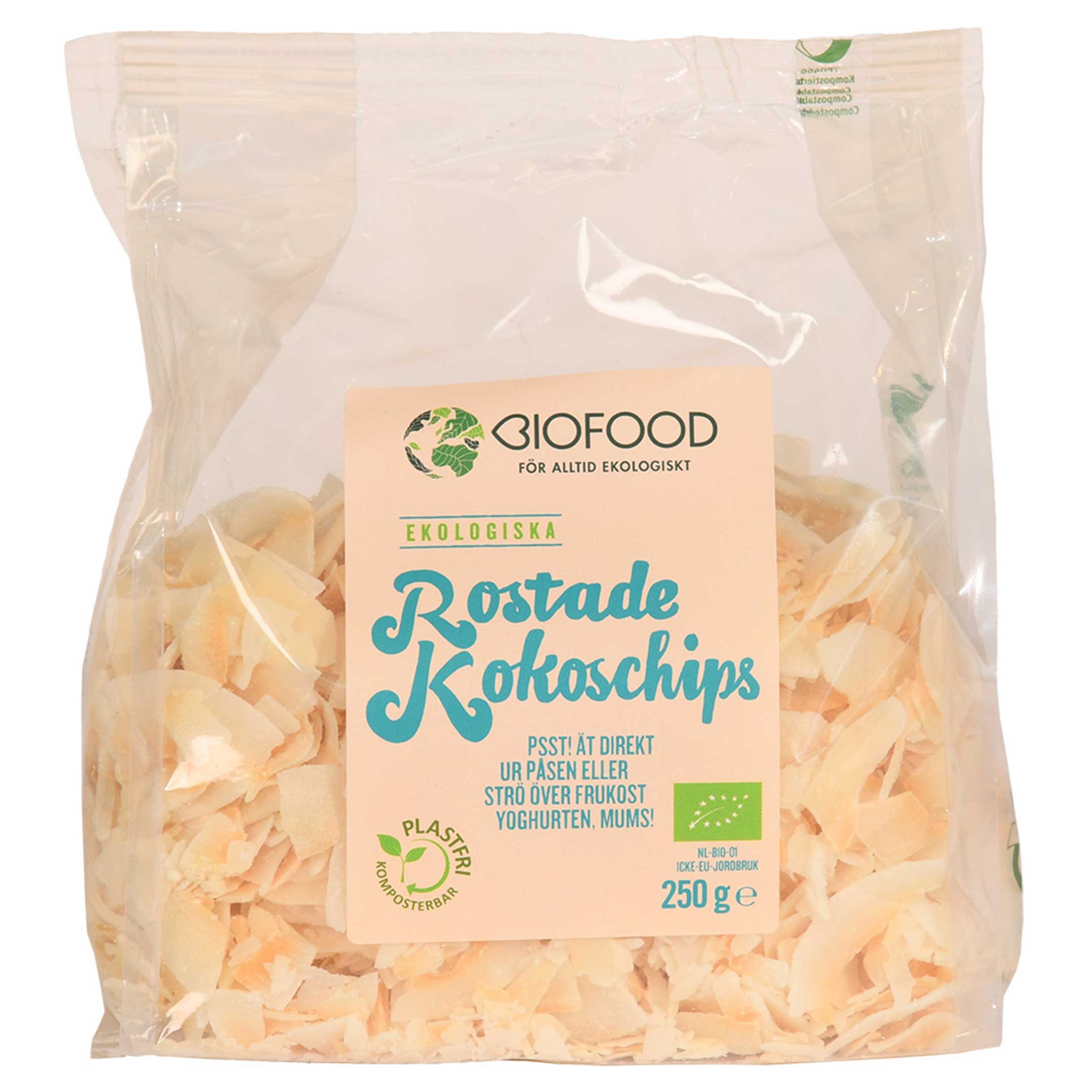 Biofood Kokosskivor rostade 250 g