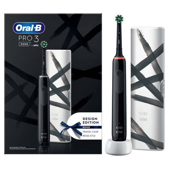 Oral-B Pro 3 3500 Svart Eltandborste med Resefodral