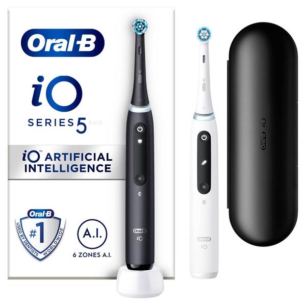 Oral B Oral-B iO 5 Svart och Vit Eltandborste 2-pack