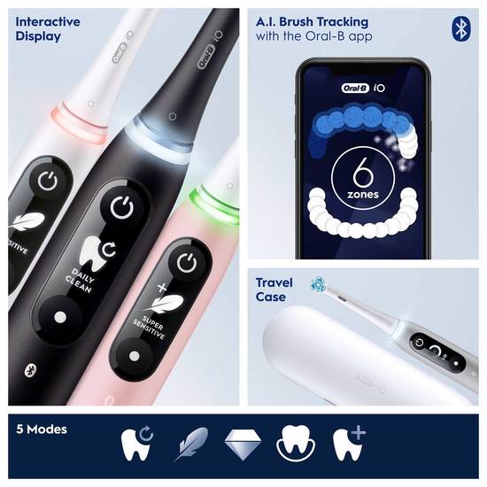 Oral-B iO6 Eltandborstar Rosa & Svart Duo 2 st