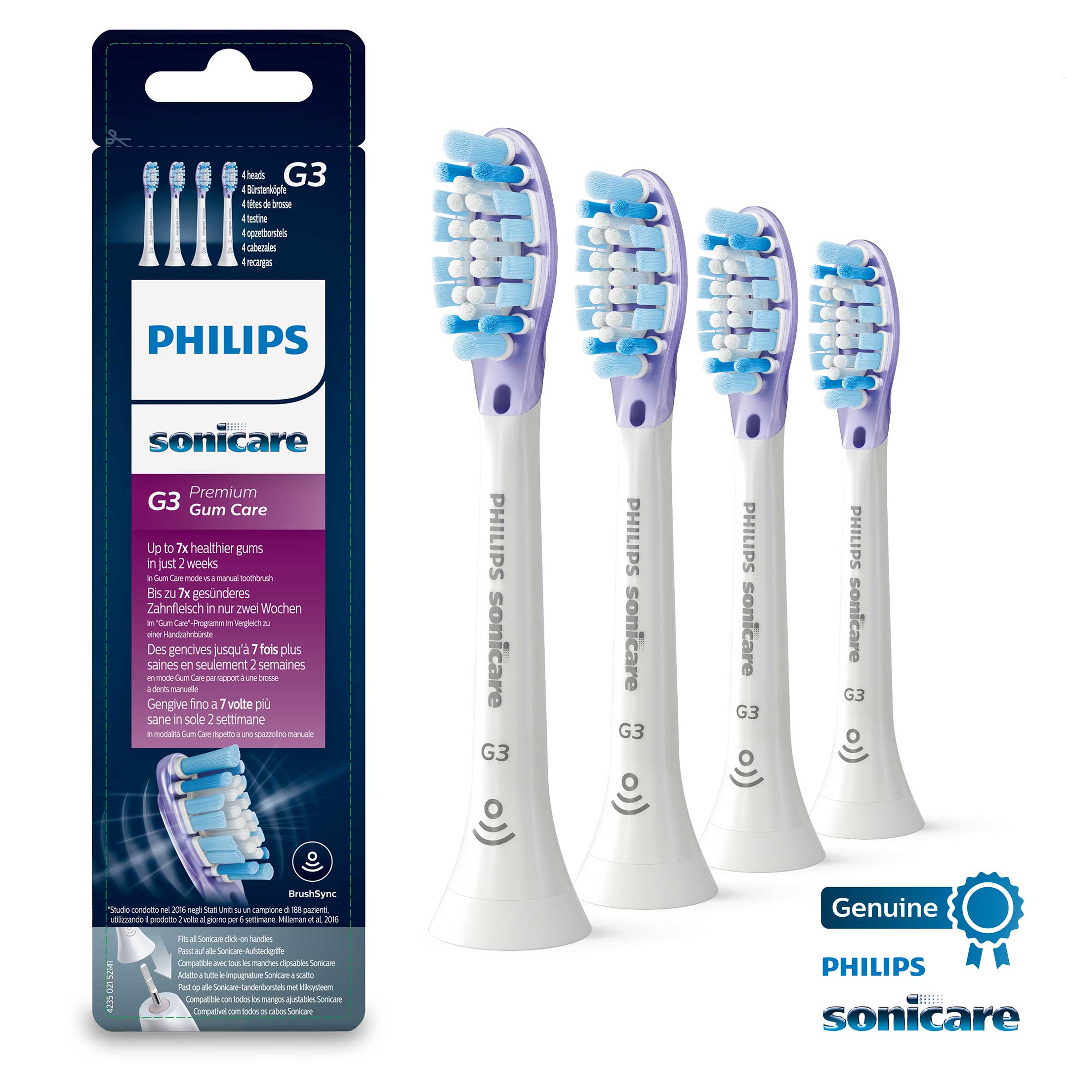 Philips Premium Gum Care Tandborsthuvuden 4-pack Vit HX9054/17