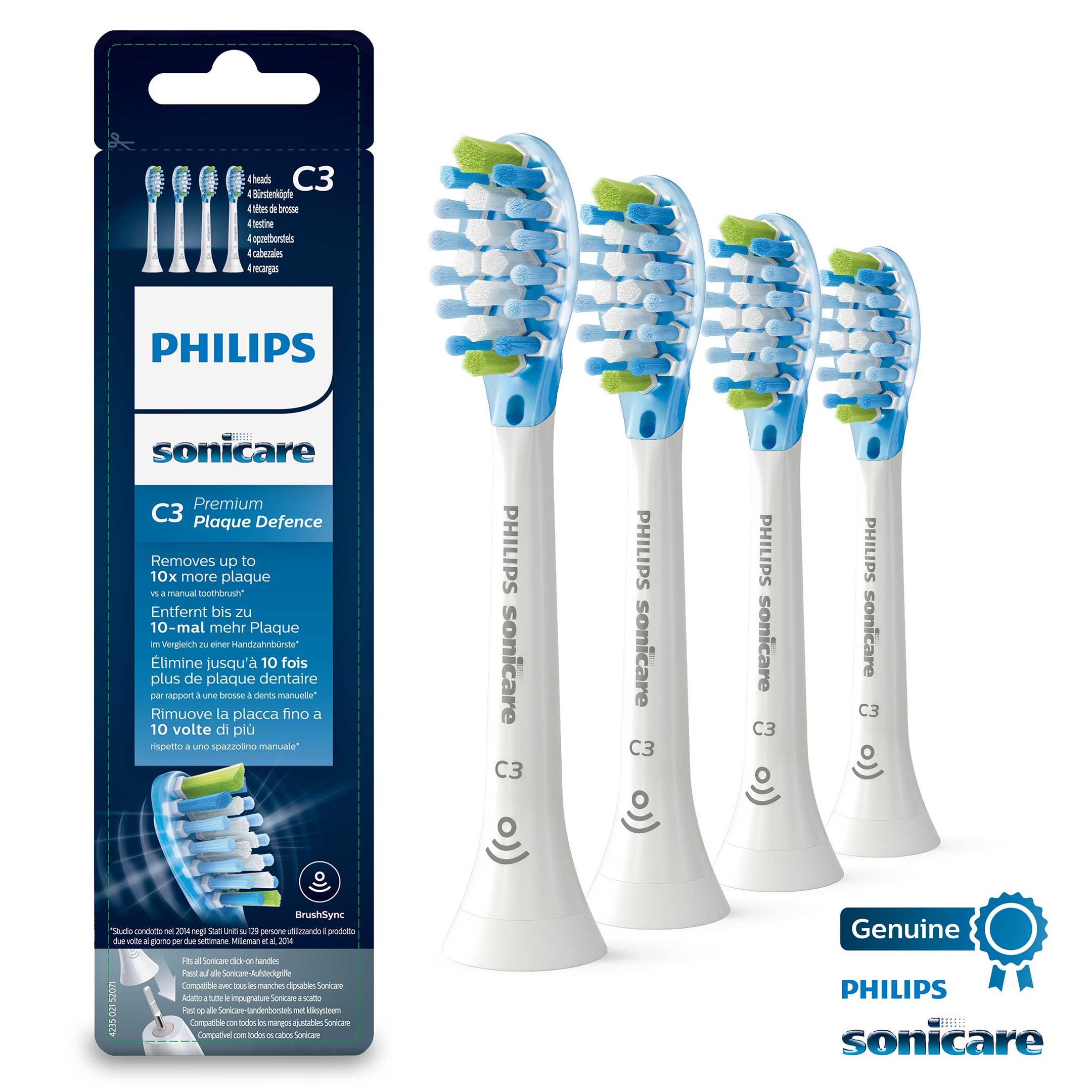 Philips Sonicare Premium Plaque Defence White Refill 4-pack