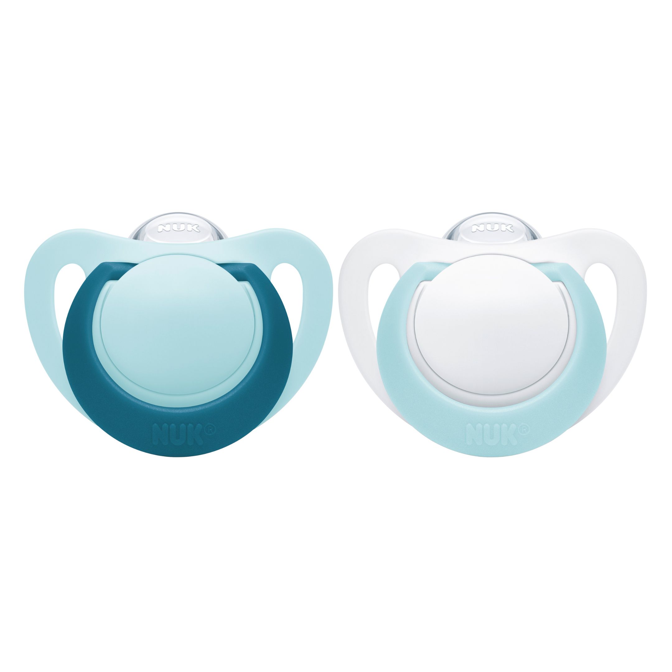 NUK Genius Silicon S0 Turquoise/White 0-2 mån 2-pack