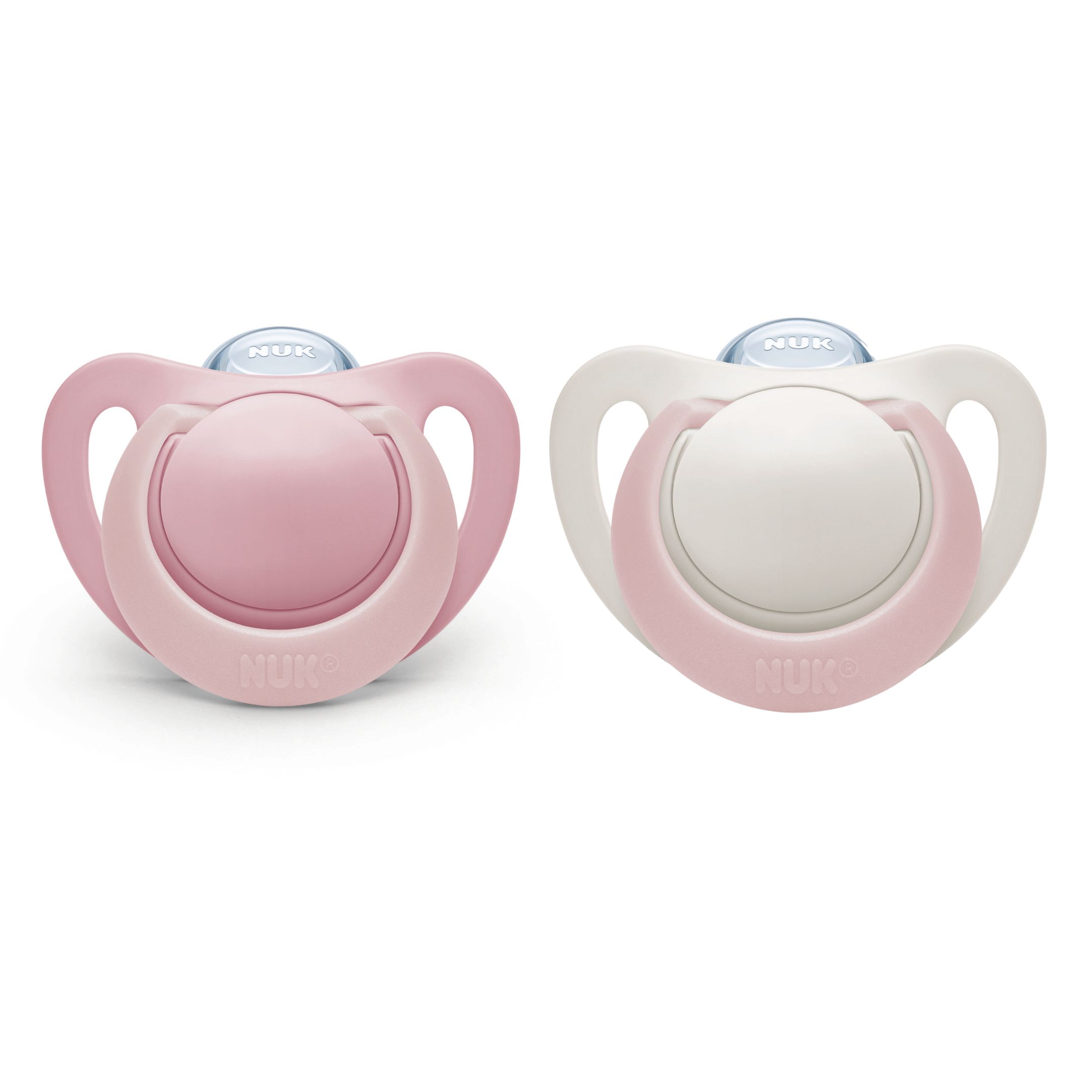 NUK Genius Silicon S2 Rose/White 6-18 mån 2-pack
