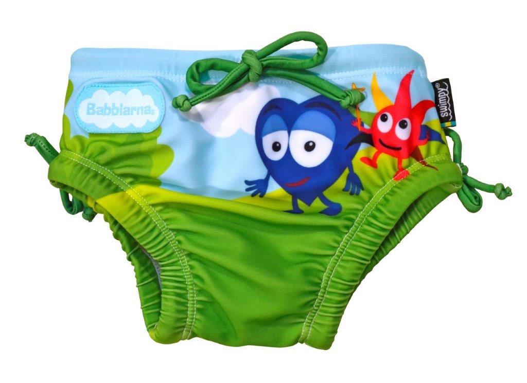 Swimpy Badblöja UV50+ Babblarna Mörkgrön 12-18 mån