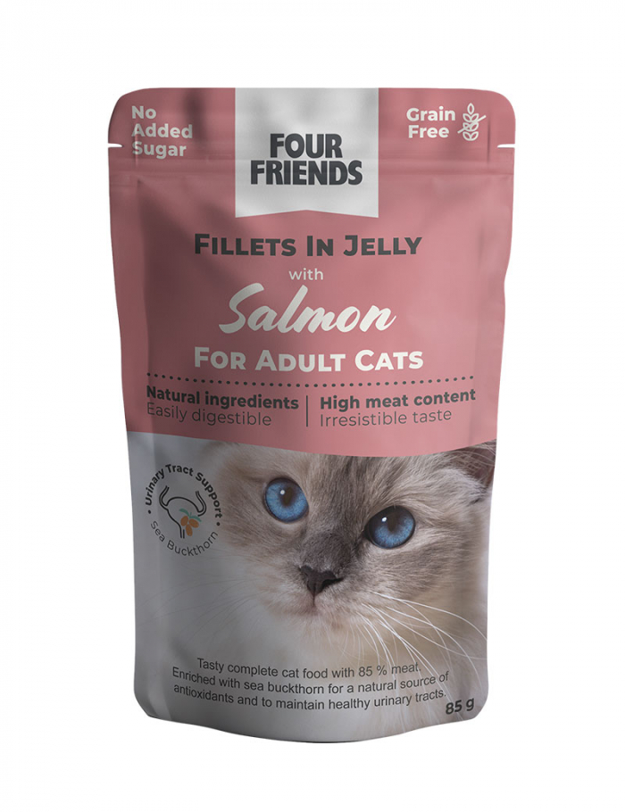FourFriends Adult Salmon in Jelly Pouch 85 g