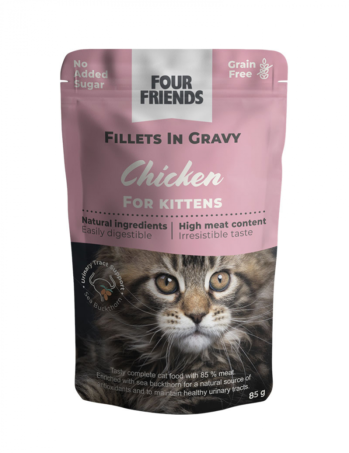 FourFriends Kitten Chicken in Gravy Pouch 85 g