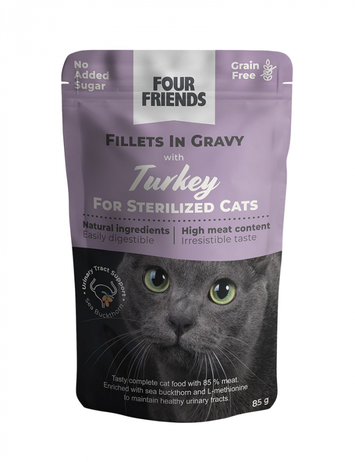 FourFriends Sterilized Turkey in Gravy Pouch 85 g 