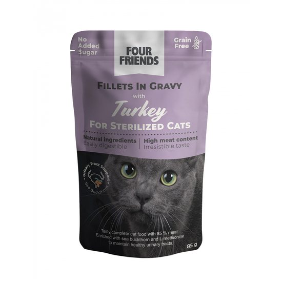 FourFriends Sterilized Turkey in Gravy Pouch 85 g 