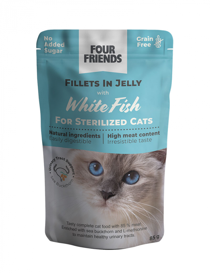 FourFriends Sterilized White Fish in Jelly Pouch 85 g