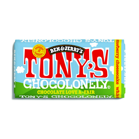 Tony´s Vit Choklad Strawberry Cheesecake 180 g