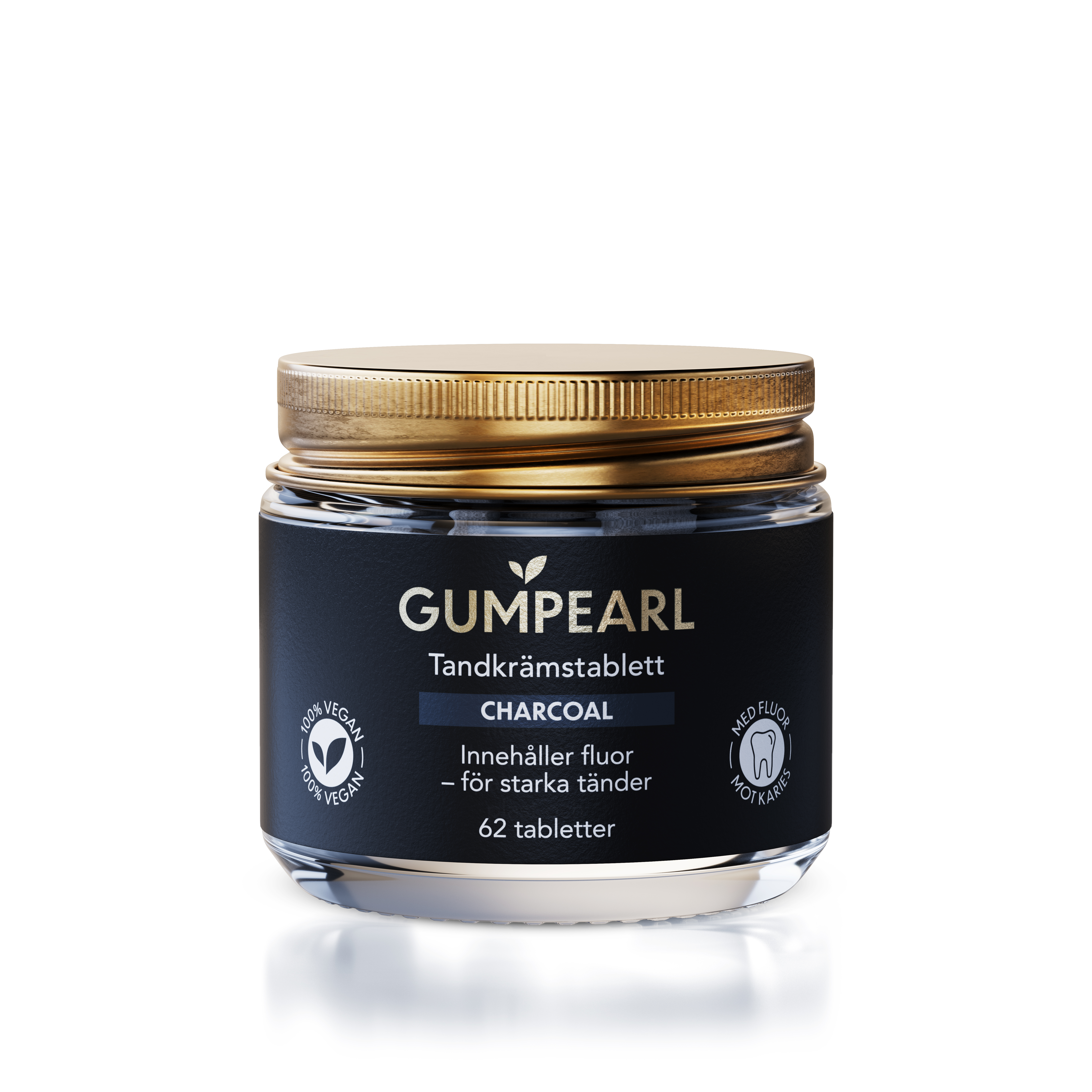 Gumpearl charcoal tandkrämstablett 62 st