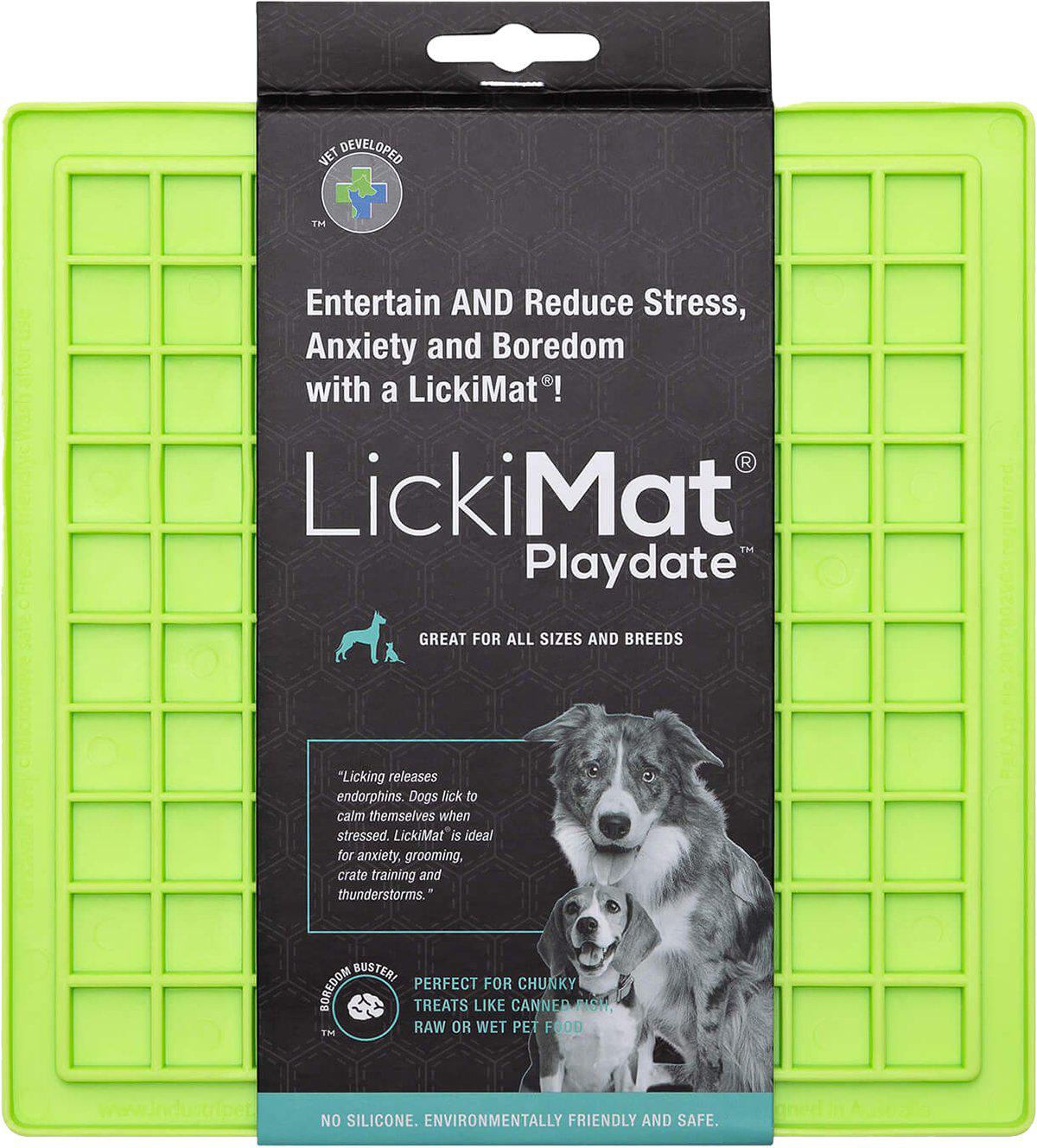 Lickimat Hundskål Playdate Grön 20x20 cm