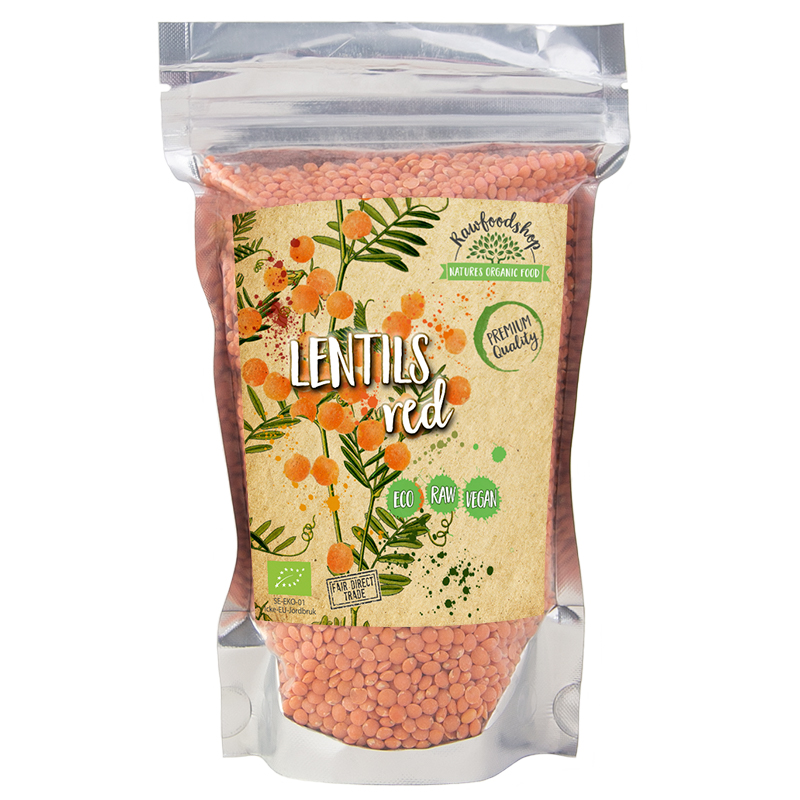 Rawfoodshop Linser Röda EKO 500 g