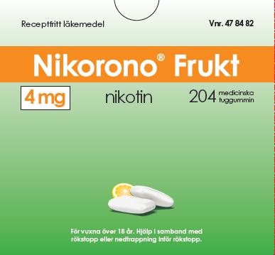 Nikorono Frukt 4 mg 204 st