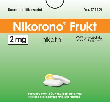 Nikorono Frukt 2 mg 204 st