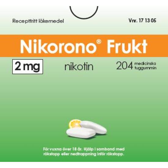 Nikorono Frukt 2 mg 204 st