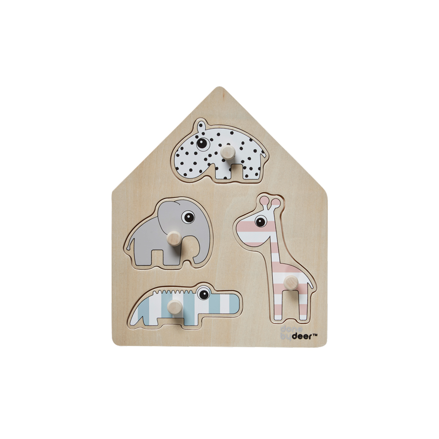 Done by Deer Peg Puzzle Deer Friends Colour Mix 4 pusselbitar