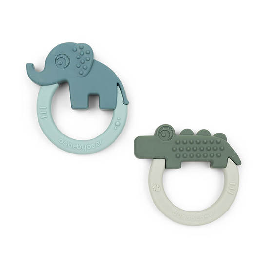 Done by Deer Bitring Deer friends Green/Blue 2-pack
