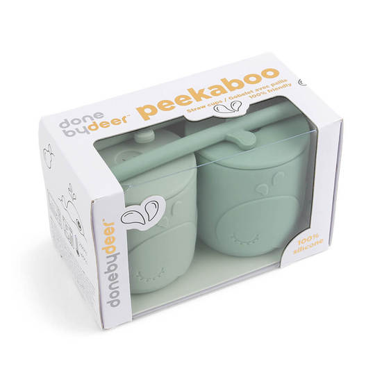 Done by Deer Peekaboo Sugrörsmugg Wally Green 2-pack
