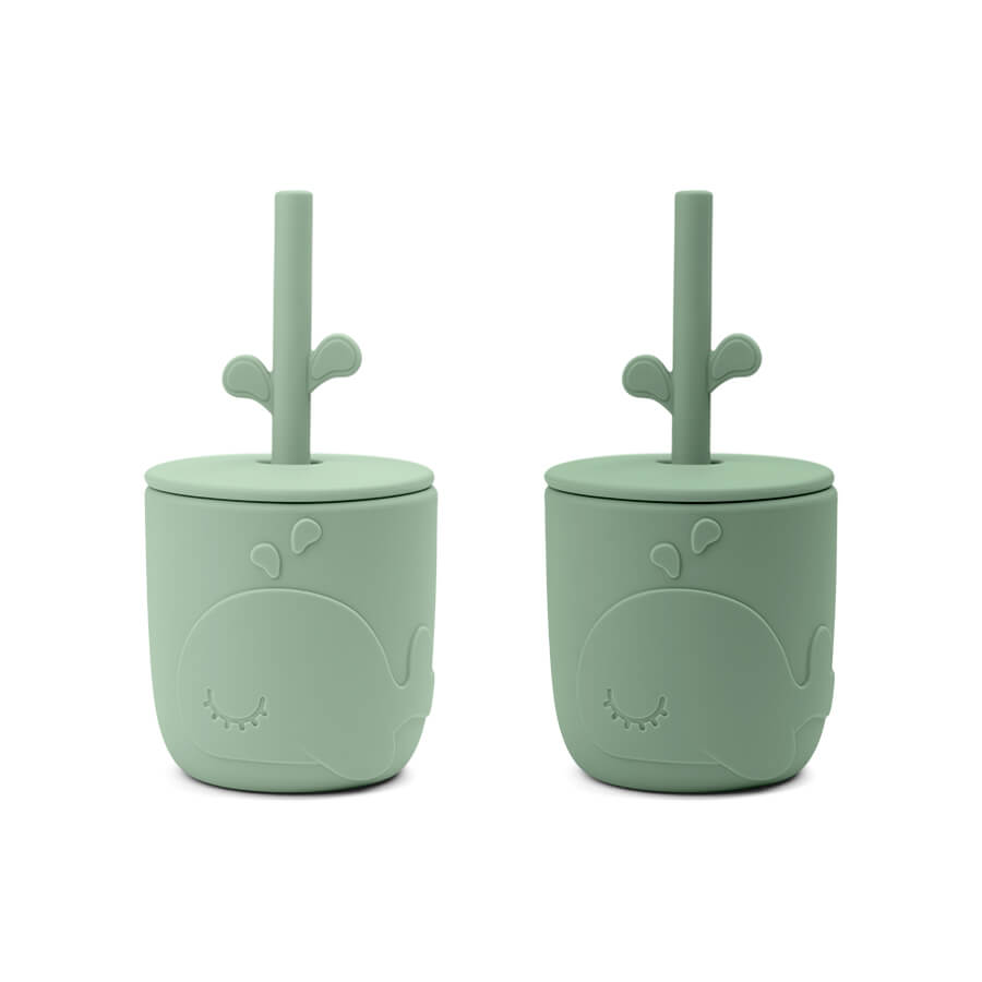 Done by Deer Peekaboo Sugrörsmugg Wally Green 2-pack