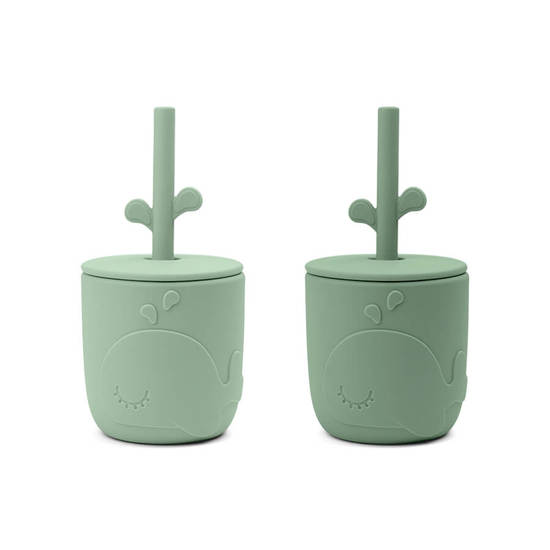 Done by Deer Peekaboo Sugrörsmugg Wally Green 2-pack