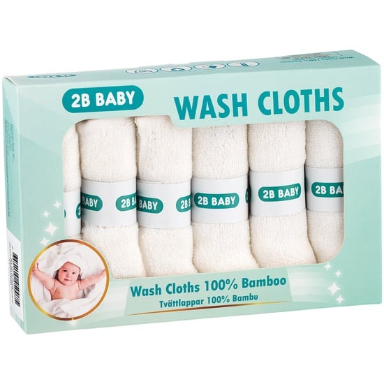 2B Baby Tvättlappar Bambu Vit 6-pack